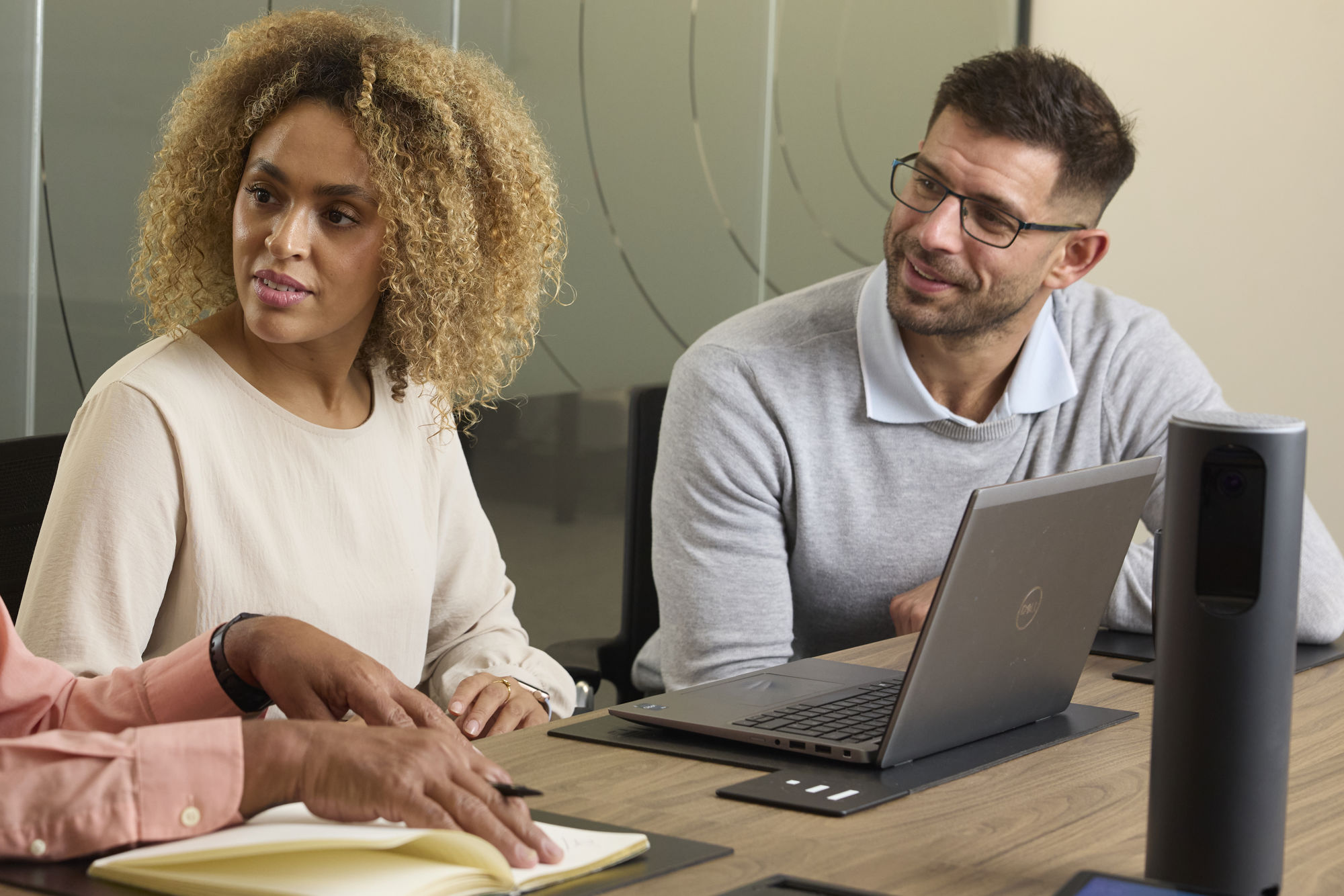 Man and woman at laptop